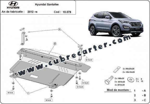 Cubre carter metalico Hyundai Santa Fe