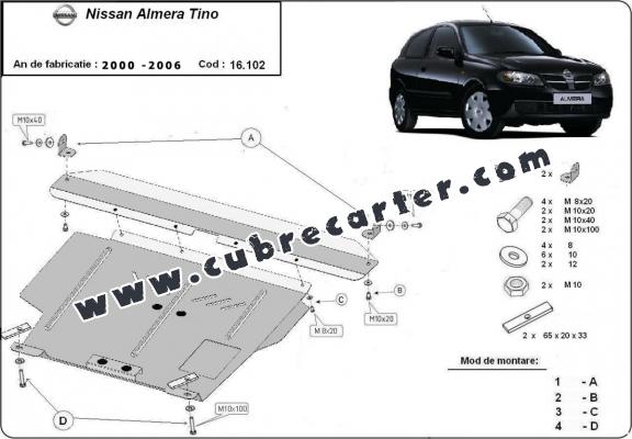 Cubre carter metalico Nissan Almera Tino