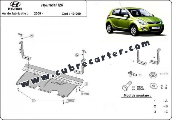 Cubre carter metalico Hyundai i 20