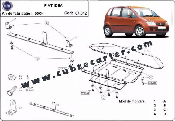 Cubre carter metalico Fiat Idea