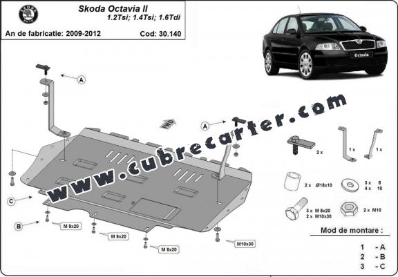 Cubre carter metalico Skoda Octavia 2