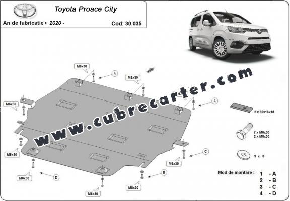 Cubre carter metalico Toyota Proace City