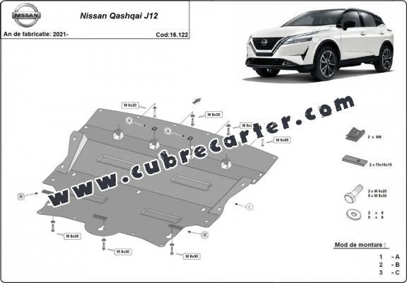 Cubre carter metalico Nissan Qashqai J12