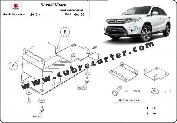 Aluminio protección del diferencial trasero Suzuki Vitara