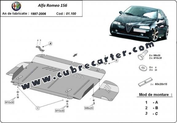 Cubre carter metalico Alfa Romeo 156